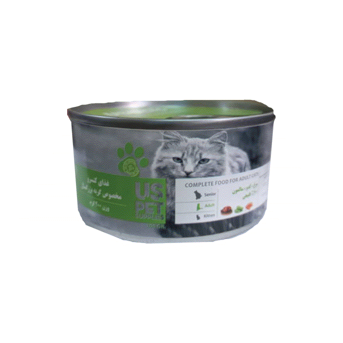 کنسرو گربه بالغ حاوی گوشت  مرغ و سالمون و کدو ۲۰۰ گرمی