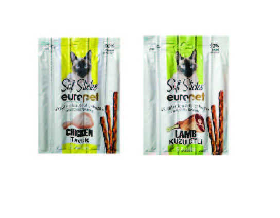 تشویقی مدادی گربه 25 گرمی europet در دو طعم 5عددی