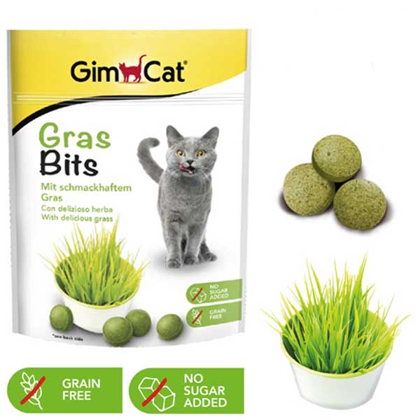 اسنک توپی 100عددی با طعم علف مخصوص گربه Gim cat