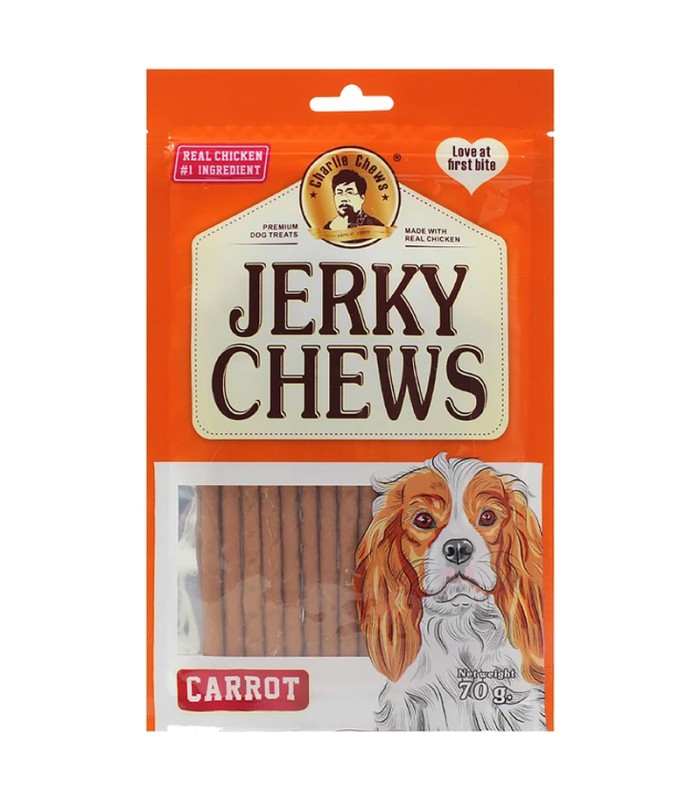 تشویقی استیک هویج 70 گرمی  Charlie Jerky Chews