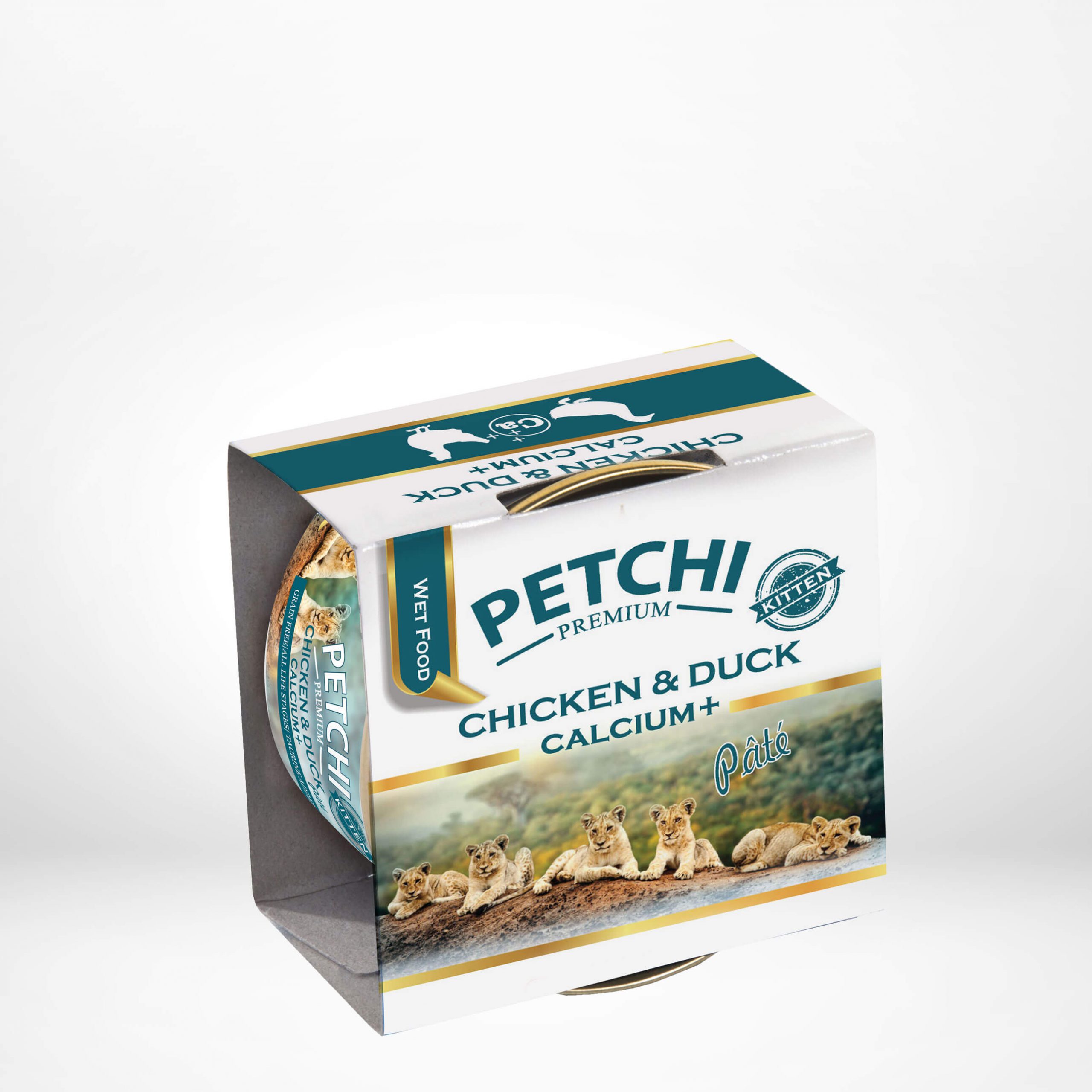 کنسرو chicken duck calcium pate 120gr گربه