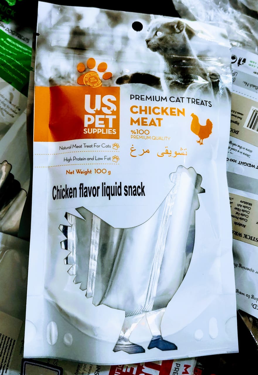 تشویقی گربه پوره گوشت مرغ100 گرمی us pet