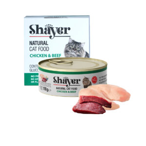 نچرال- کنسرو مرغ و بیف در سس گوشت گربه 110 گرمی(سبز)