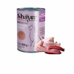 پته- کنسرو مرغ و گوشت قرمز سگ 400 گرمی(بنفش)