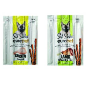 تشویقی مدادی گربه 25 گرمی europet در دو طعم 5عددی