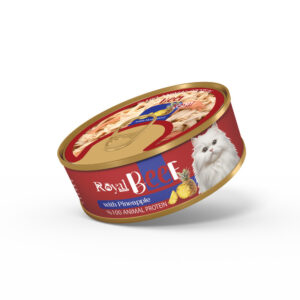 كنسرو نچرال گربه طعم گوشت و آناناس 100 گرمي Royal coco