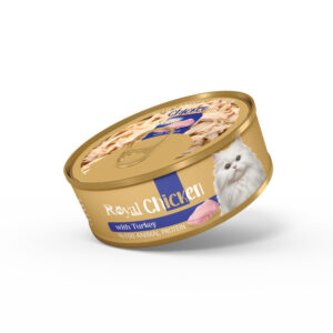 كنسرو نچرال گربه طعم مرغ و بوقلمون 100 گرمي Royal coco