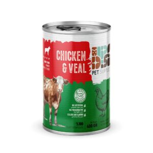 كنسرو نچرال مرغ و گوساله سگ بالغ 400 گرمي dps