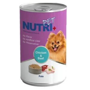 کنسرو پته گوشت قرمز و مرغ 425 گرمی نوتری مخصوص سگ