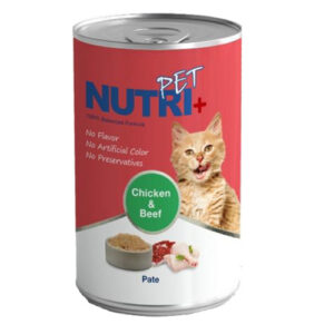 کنسرو پته گوشت قرمز و مرغ 425 گرمی نوتری مخصوص گربه