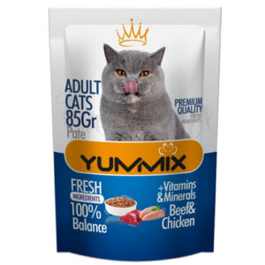 پوچ مخصوص گربه پته مرغ و گوشت یامیکس 85 گرمی